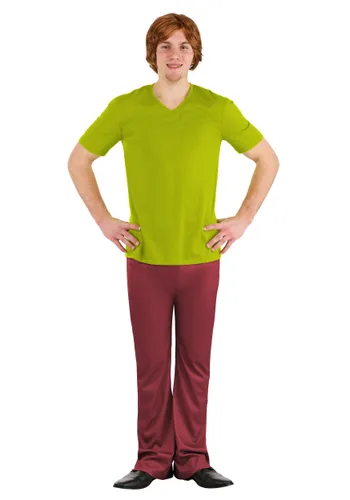 Vista 2 de Disfraz Retro de Shaggy para Hombre Talla Grande de Scooby Doo Multicolor