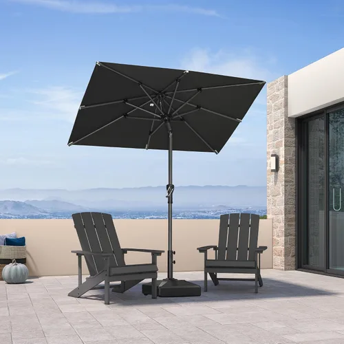 Vista 88 de PURPLE LEAF - Sombrilla de patio rectangular de 6' x 4', sombrilla de mesa para exteriores con marco de aluminio, sombrilla de mercado, sombrilla