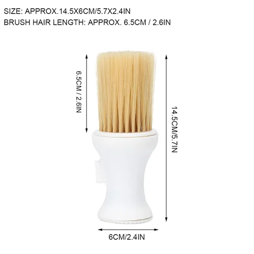 Vista 8 de Cepillo de corte de pelo para el cuello, cepillo suave para el cuello de peluquero con almacenamiento de polvo, cepillo de barrido de cabello