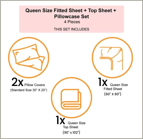 Vista 9 de Ambesonne Tribal Sheet Set, Secret Tribe Pattern in Bohemian Style, Fitted and Flat Sheet with Pillowcases Bedding Accent 4 Piece Set, Queen