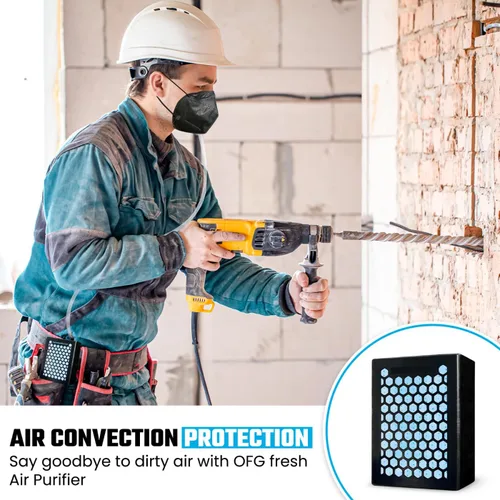 Vista 5 de Sistema de aire fresco OFG, respirador reutilizable que proporciona aire filtrado a cualquier máscara, ideal para trabajo con polvo, pintura