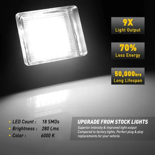 Vista 5 de 2 luces LED para matrícula, luces traseras compatibles con Ford F150 2015, 2016, 2017, 2018, 2019, 2020, 2021, Ford Raptor 2017 en adelante, 6000 K
