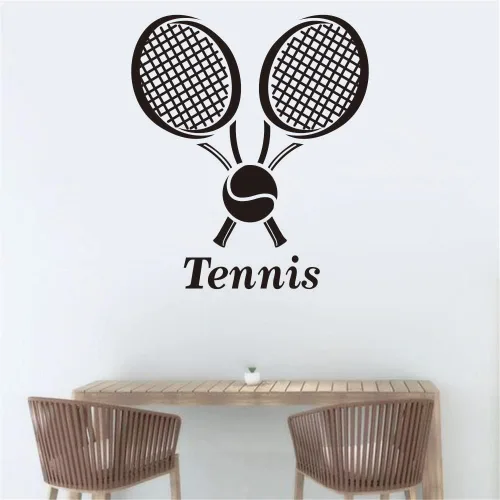 Vista 4 de Adhesivo de pared para jugador de tenis, diseño moderno de silueta deportiva para adolescentes, atletas o fanáticos, decoración única de PVC