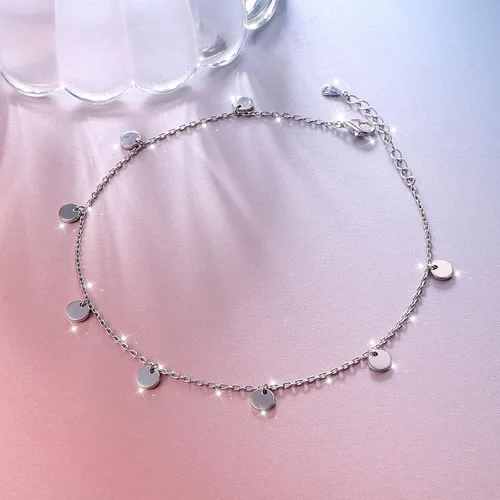 Vista 3 de Tobillera para mujer y niña, S925 plata de ley, ajustable, estilo de playa, joyería pulsera para tobillo