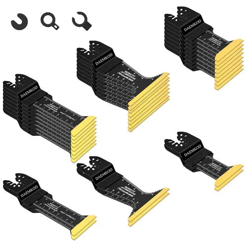 Vista 8 de Juego de 30 cuchillas de herramienta oscilante de titanio para corte de metal, cuchillas de sierra profesionales para clavos de metal blando