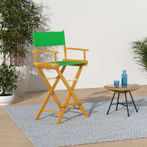Vista 2 de Casual Home - Silla de director de 30 pulgadas, marco de roble miel, con lienzo verde, altura de barra