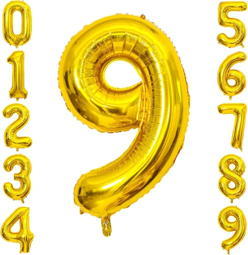Vista 194 de Globos gigantes de números negros de 40 pulgadas, globos de aluminio de Mylar con helio para cumpleaños, globo número 0 para decoración de fiestas