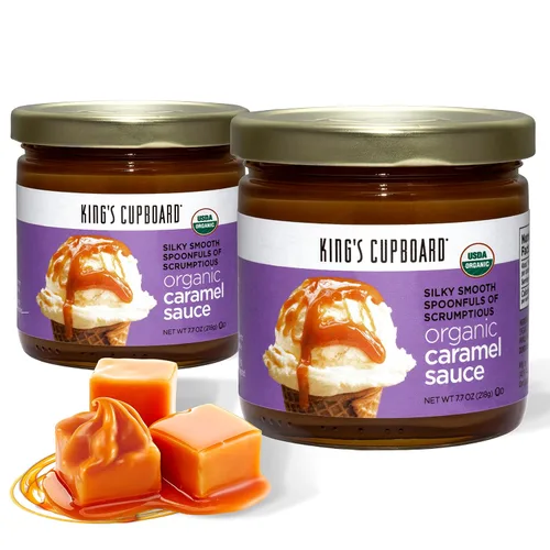 Vista 9 de King's Cupboard Salsa de caramelo orgánica: la salsa perfecta para helado, salsa de frutas, cobertura de postres, llovizna de caramelo para café