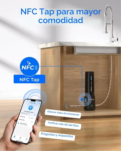Vista 6 de Waterdrop 10UA PRO Filtro de agua para debajo del fregadero, no se requiere perforación, recordatorio de tiempo, fácil instalación, reduce el plomo