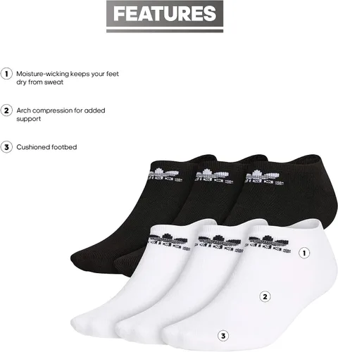 Vista 2 de adidas Originals Calcetines invisibles Trefoil (6 pares)