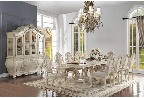 Vista 4 de Acme Muebles 61284 Ragenardus Hutch & Buffet, Blanco Antiguo