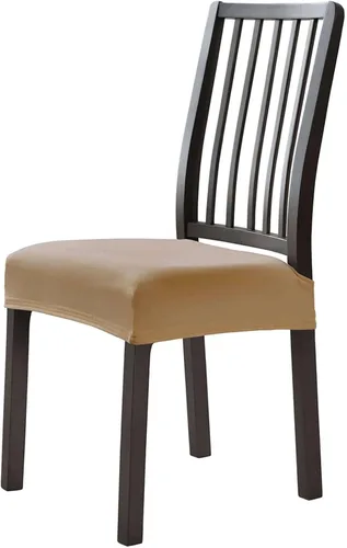 Vista 24 de Fundas de asiento de terciopelo para sillas de comedor, fundas elásticas para sillas de comedor de 2 piezas con parte inferior elástica