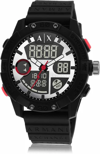 Vista 2 de AX Armani Exchange - Reloj de silicona analógico digital para hombre