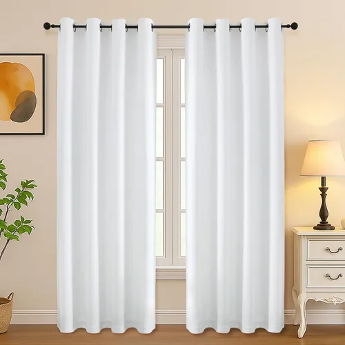 Vista 139 de Simplebrand Juego de 2 paneles de cenefa aguamarina para ventana de cocina de 14 pulgadas de largo, cortinas de oscurecimiento de habitación