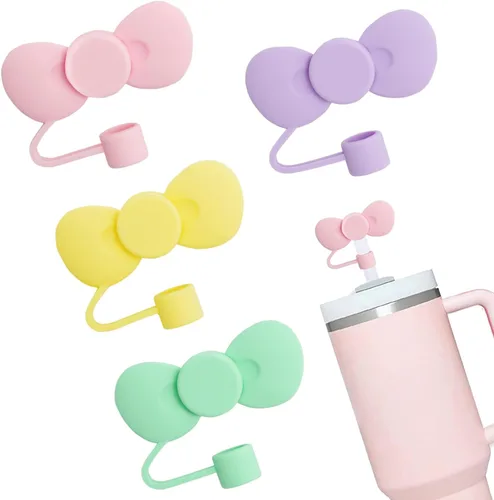 Vista 13 de 2 fundas de popote compatibles con vasos Stanley de 40/30 onzas, protectores reutilizables de silicona para popotes de 0.4 pulgadas/0.394 in