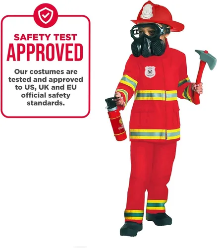 Vista 4 de Morph Red Firefighter Costume for Kids Fireman Costume for Kids Firefighter Costume Fire Fighter Costume for Kids