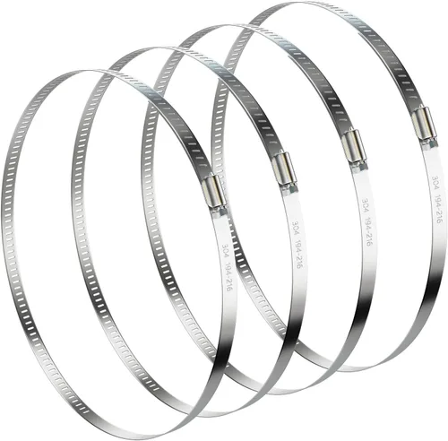 Vista 12 de NEBURORA Abrazadera de manguera de 3 pulgadas ajustable de acero inoxidable 304, paquete de 4 abrazaderas de engranaje helicoidal de 2.4 a 3.2