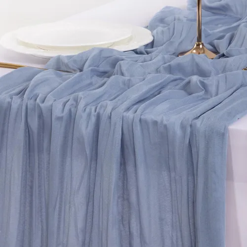 Vista 15 de Socomi Camino de mesa beige para primavera y Pascua, camino de mesa de 170 pulgadas, paño de queso de 14 pies, gasa bohemia rústica para decoración