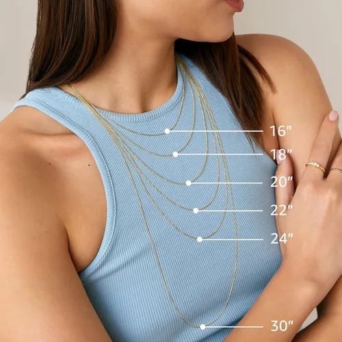 Vista 2 de PAVOI Italian Solid 925 Sterling Silver, 22K Gold Plated Chain Necklaces Snake, Square Box, Cable, Super Flex Curb, Miami Cuban and Rope
