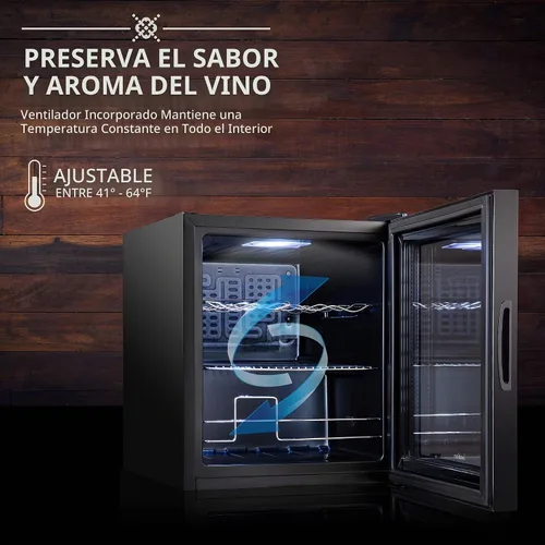 Vista 4 de Ivation Refrigerador de vino con compresor de 12 botellas con cerradura Gran bodega independiente para vino tinto, blanco, champán o espumoso