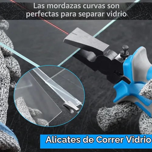 Vista 2 de SPEEDWOX Juego de alicates de corte de vidrio de 6" - Rompedor y corredor - Cortador de botellas y vidrieras
