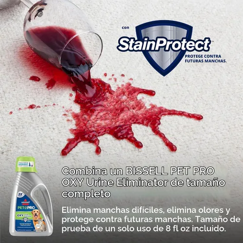 Vista 5 de Bissell TurboClean, Aspiradora Vertical de Alfombras, Pro Max Limpieza y Protección + Fórmula Oxy Eliminadora de Orina Incluida, 3952 Fórmula Pro