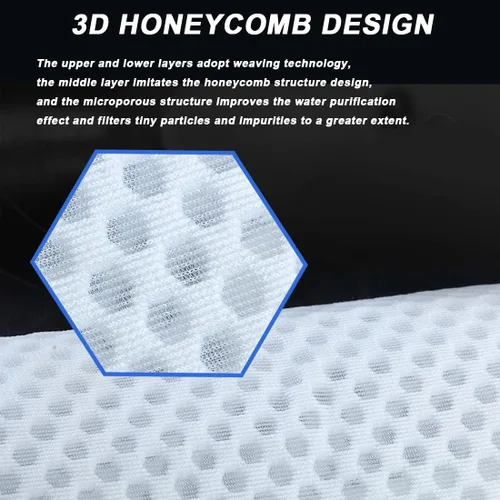Vista 3 de 2 calcetines de filtro de panal de 4 pulgadas con anillo de 150 micras, diseño de panal 3D, bolsas de filtro de fieltro para acuario acuario de agua