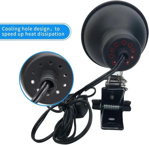 Vista 6 de Abrazadera de lámpara de calor de reptil,Accesorio de iluminación de hábitat ajustable para tortugas tortugas lagarto,Soporte de lámpara
