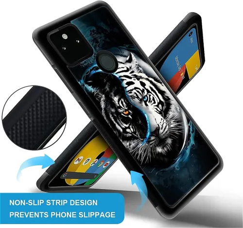 Vista 1376 de Compatible con Google Pixel 4A 5G Mobile Case Creative Acrylic Panel trasero Silicona Protección Grip especialmente diseñado para Google Pixel 4A 5G