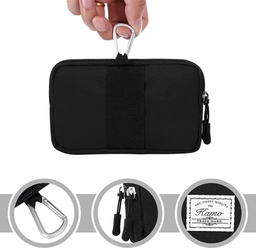Vista 5 de KAMO Funda multiusos de lona horizontal para smartphone, funda para teléfono celular con asa para cinturón, bolsas de cinturón para mujeres, funda