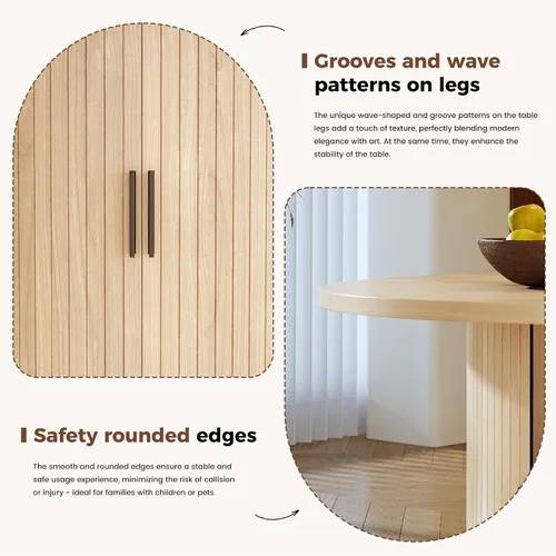 Vista 172 de Miereirl Moderno juego de comedor de 5 piezas para mesa redonda de madera de 4,31.5 pulgadas con estante de almacenamiento semiabierto y puerta
