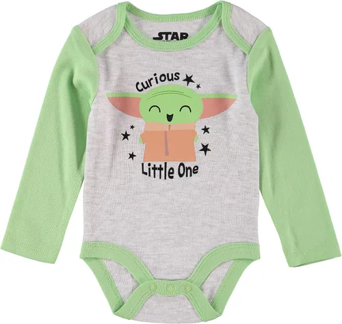 Vista 3 de Mandalorian The Child - Juego de 3 piezas de ropa de bebé para bebé, ropa de bebé con mono, pantalones y sombrero