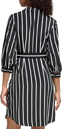 Vista 4 de Karl Lagerfeld Paris Vestido camisero midi a rayas para mujer