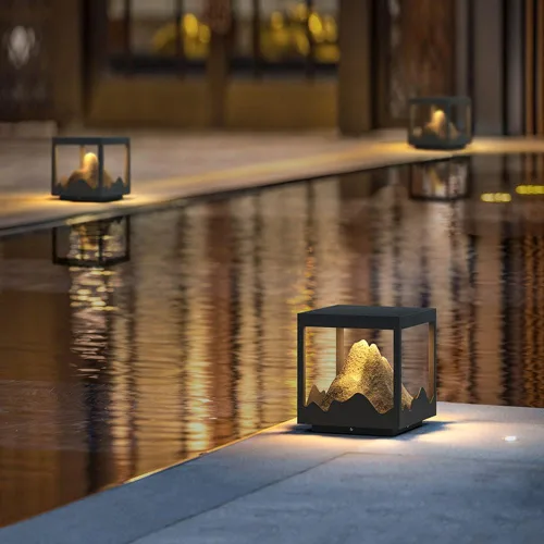 Vista 5 de Luces de poste impermeables para exteriores, lámpara de poste de patio, lámpara de poste de patio, lámpara de poste de jardín, cubierta de valla