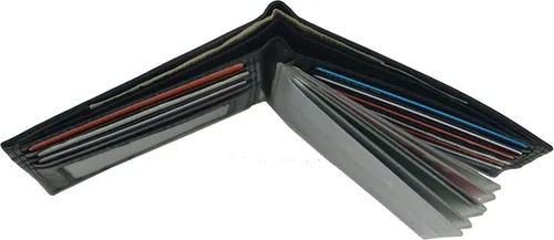 Vista 4 de Billetera de piel para hombre con inserto de vinilo resistente