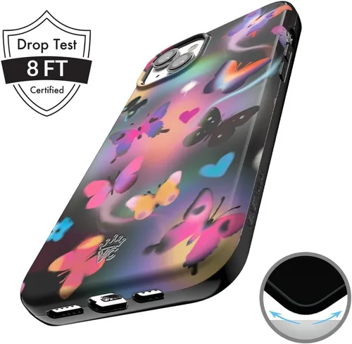 Vista 5 de VELVET CAVIAR Funda Butterfly para iPhone 14, compatible con MagSafe, probada en caídas de 10 pies, mariposas Aurora