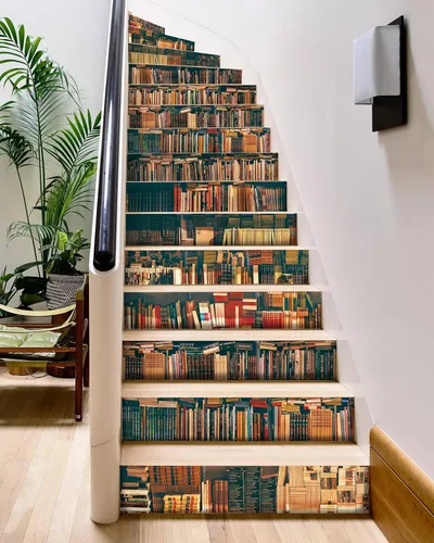 Vista 26 de FLFK Calcomanías para escaleras - Adhesivos para escaleras, Calcomanías autoadhesivas para escalones de Sunrise Coast, para decoración del hogar