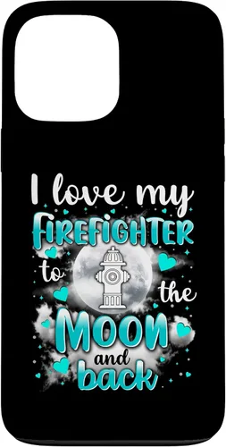 Vista 24 de Firefighter Wife I love my husband to the moon and back - Carcasa para iPhone 16
