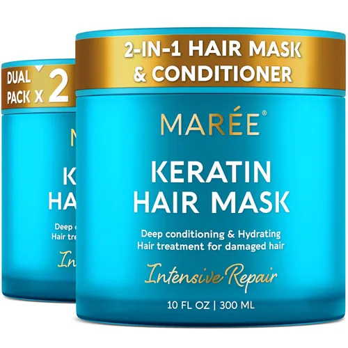 Vista 10 de MAREE Mascarilla capilar de acondicionamiento profundo para el tratamiento del cabello dañado – Cuidado del cabello con queratina para hidratar