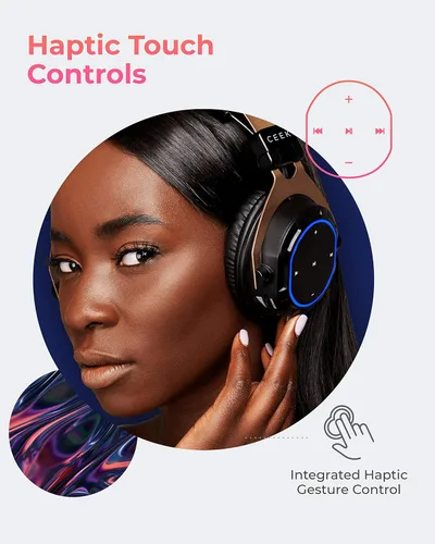 Vista 3 de CEEK VR 360 Advanced - Auriculares inalámbricos Bluetooth, color negro