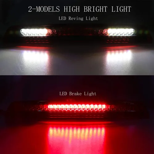 Vista 2 de Tercera luz de freno para Nissan Titan 2004-2015/Nissan Frontier 2005-2016, luz de carga LED de montaje alto, luz central 26590-EA800 (lente roja)