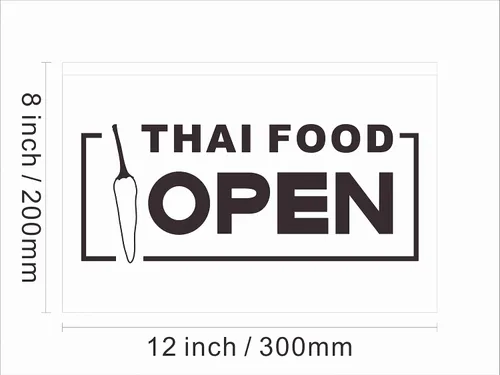 Vista 3 de 110228 Thai Food Open Thailand Restaurant Cafe Bar Display LED Light Neon Sign (16 Colors By Remote, 12" X 8")