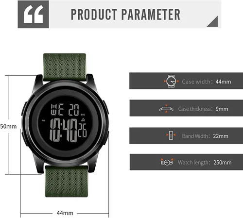Vista 5 de YUINK Mens Watch Ultra-Thin Digital Sports Watch Waterproof Stainless Steel Fashion Wrist Watch for Men Women