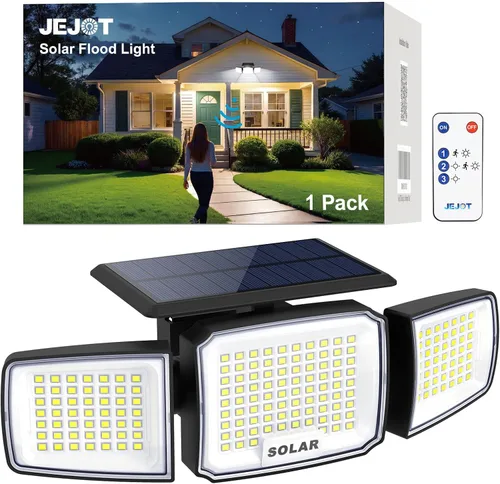 Vista 13 de JEJOT Paquete de 6 luces solares con sensor de movimiento para exteriores, impermeables, 270° de ángulo amplio, 3 modos, luces solares de pared