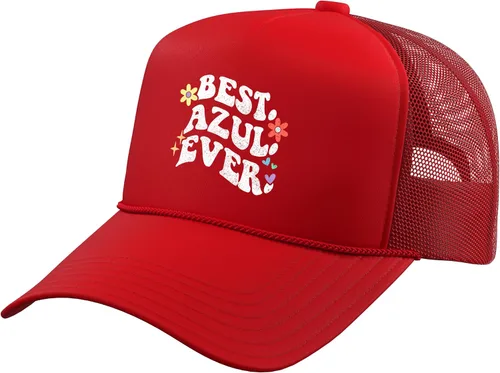 Vista 8 de Retro Groovy Best Azul Ever First Name Mother's Day Girl Trucker Hat with Adjustable Mesh Back