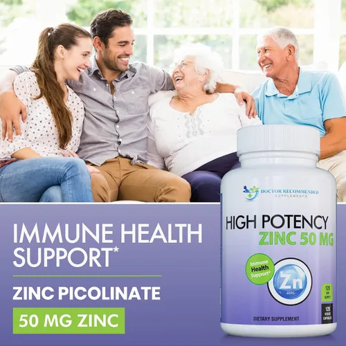 Vista 3 de Zinc 50mg – Suplemento de apoyo para la salud inmunológica de picolinato de zinc, 120 cápsulas vegetales para adultos y niños, suplementos de zinc