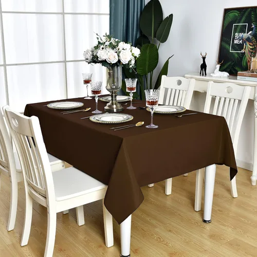 Vista 21 de Mantel Cuadrado Verde Manzana Impermeable Resistente a las Manchas Sin Arrugas Mantel de Mesa de Poliéster 210GSM Limpiable Cubierta de Mesa