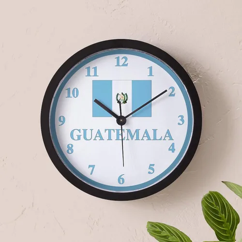 Vista 5 de CafePress Reloj de pared con bandera de Guatemala de 10 pulgadas para sala de estar, cocina u oficina