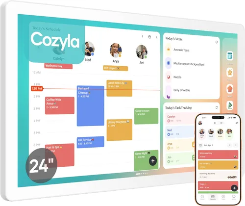 Vista 10 de Cozyla Mate Calendario Digital+ 2: Calendario de pared con pantalla táctil de 24 pulgadas, tabla de tareas personalizable, panel inteligente