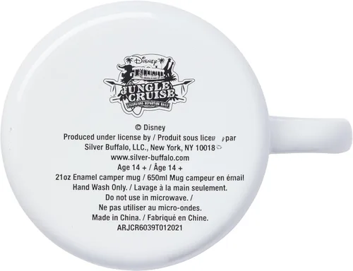 Vista 4 de Silver Buffalo Disney Jungle Cruise Explore Logo - Taza esmaltada para caravana, 21 onzas